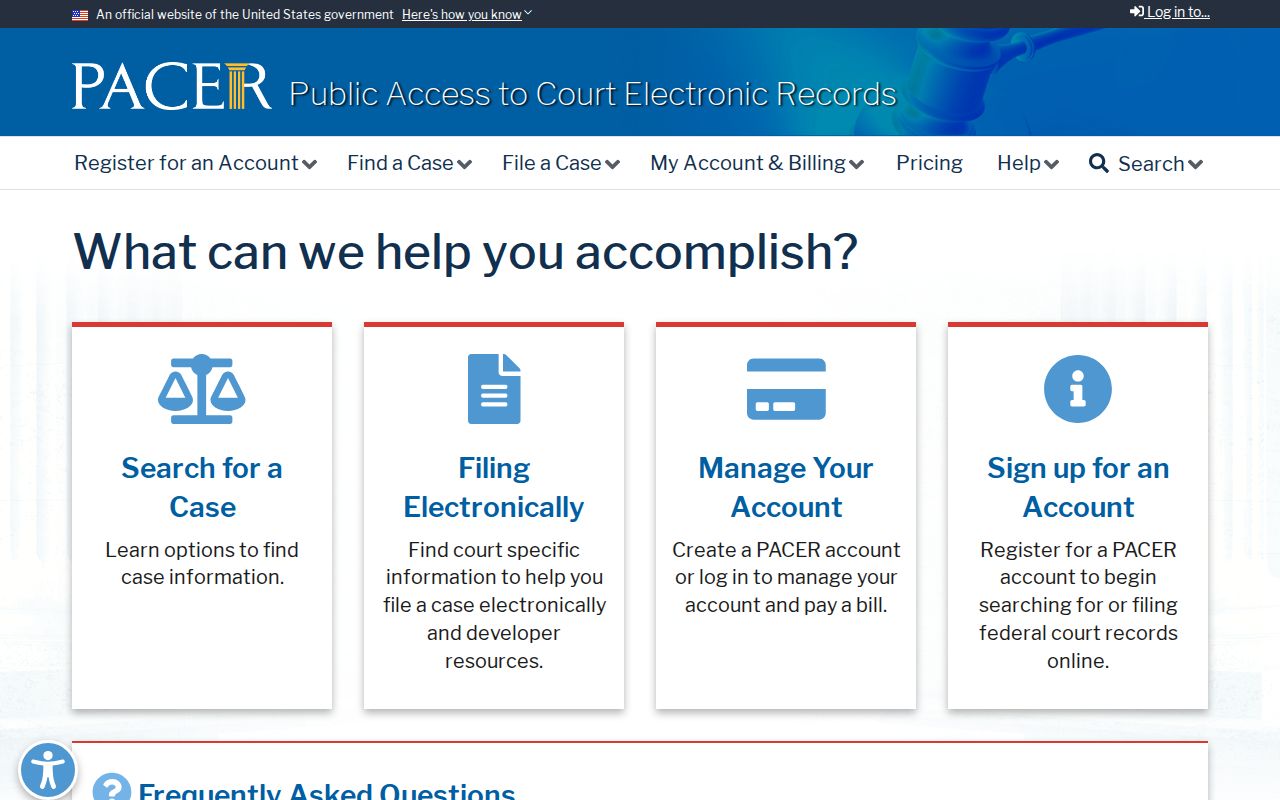 Storey County federal criminal court case access through PACER
